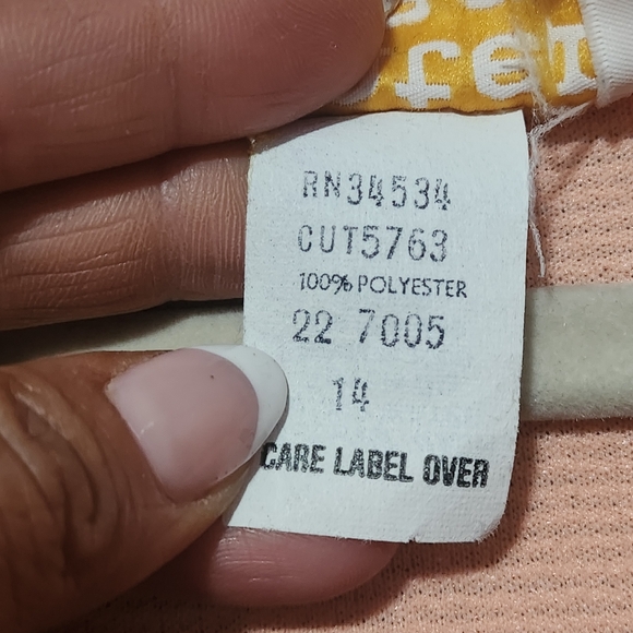 VINTAGE Blazer Womens Size 14 Peach Textured Knit Lightweight Jacket Old Money - Picture 10 of 12